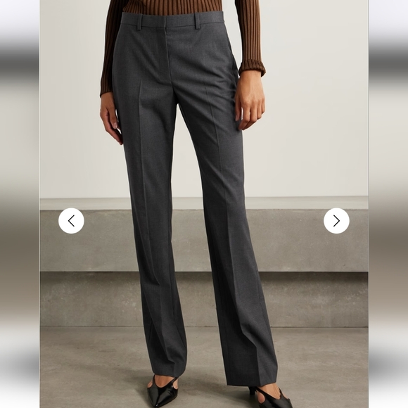 Theory Charcoal Gray Wool Blend Straight Leg Pants 4 Like New - Picture 2 of 13